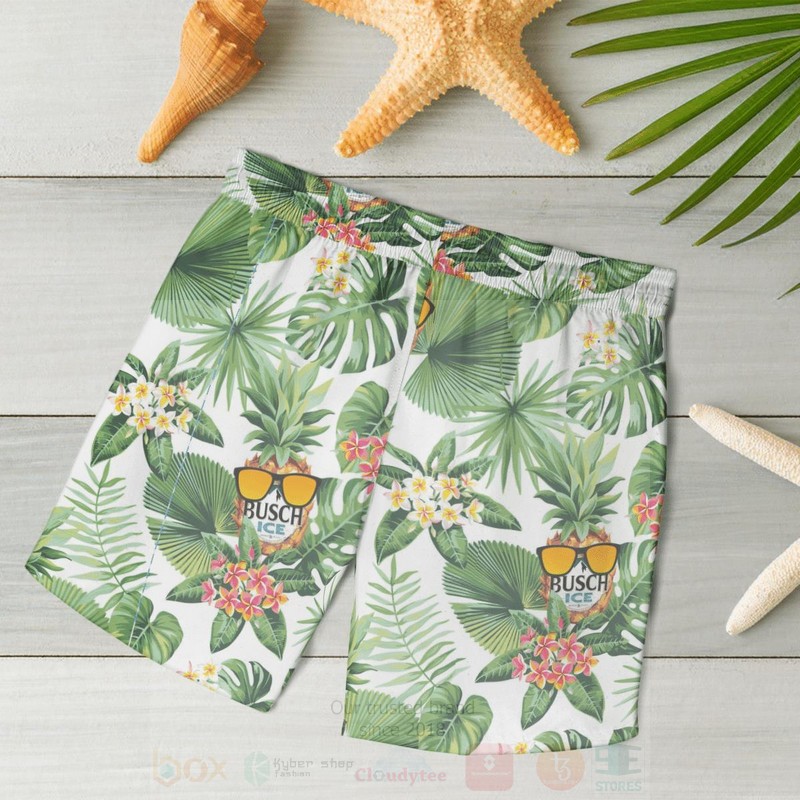 BEST Busch ICE Green All Over Print Beach Short 5 Busch ICE Green Beach Short 1 2 3 4