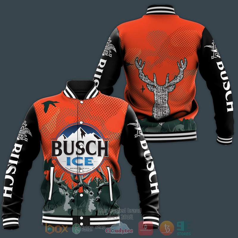 HOT Busch Ice Deer Baseball jacket 1 Busch Ice Deer Baseball jacket