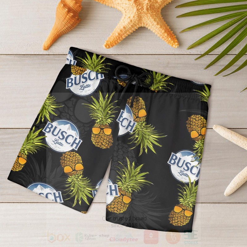 BEST Busch Latte Black All Over Print Beach Short 4 Busch Latte Black Beach Short 1 2 3