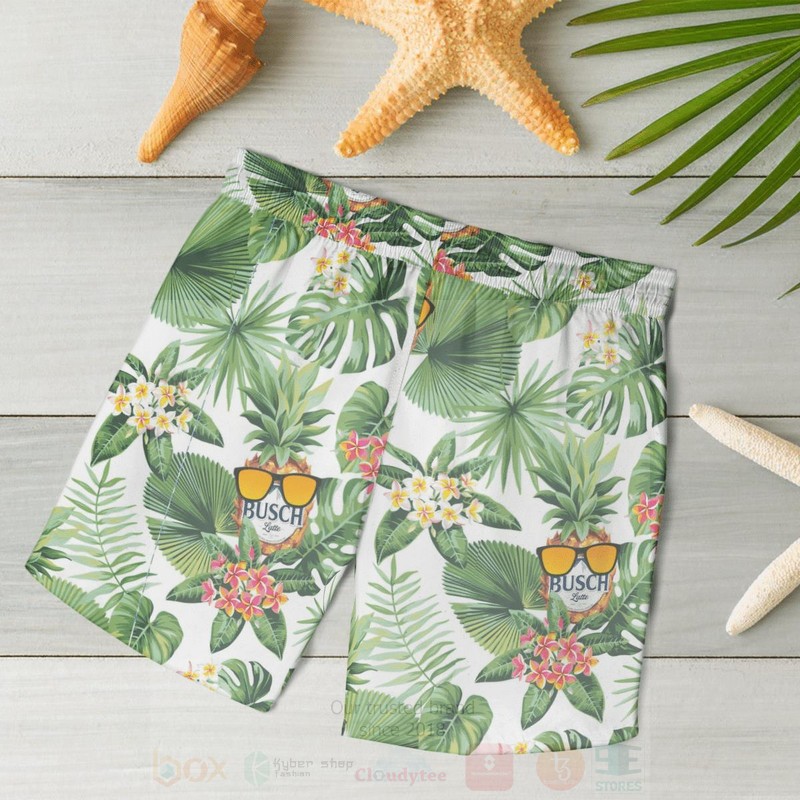 BEST Busch Latte Green All Over Print Beach Short 5 Busch Latte Green Beach Short 1 2 3 4