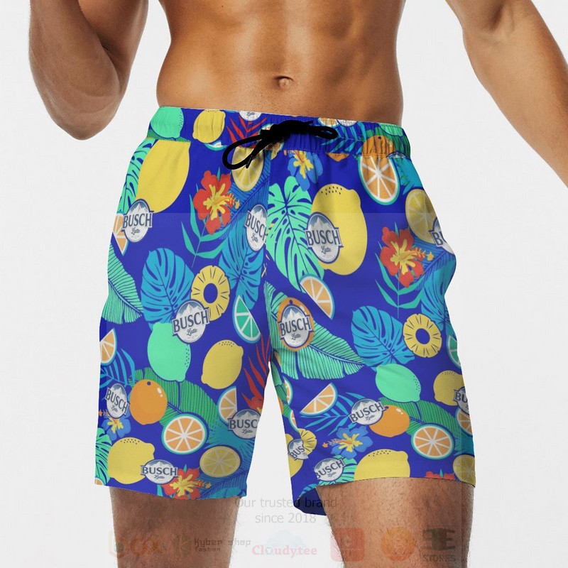 BEST Busch Latte Lemons All Over Print Beach Short 4 Busch Latte Lemons Beach Short 1 2 3