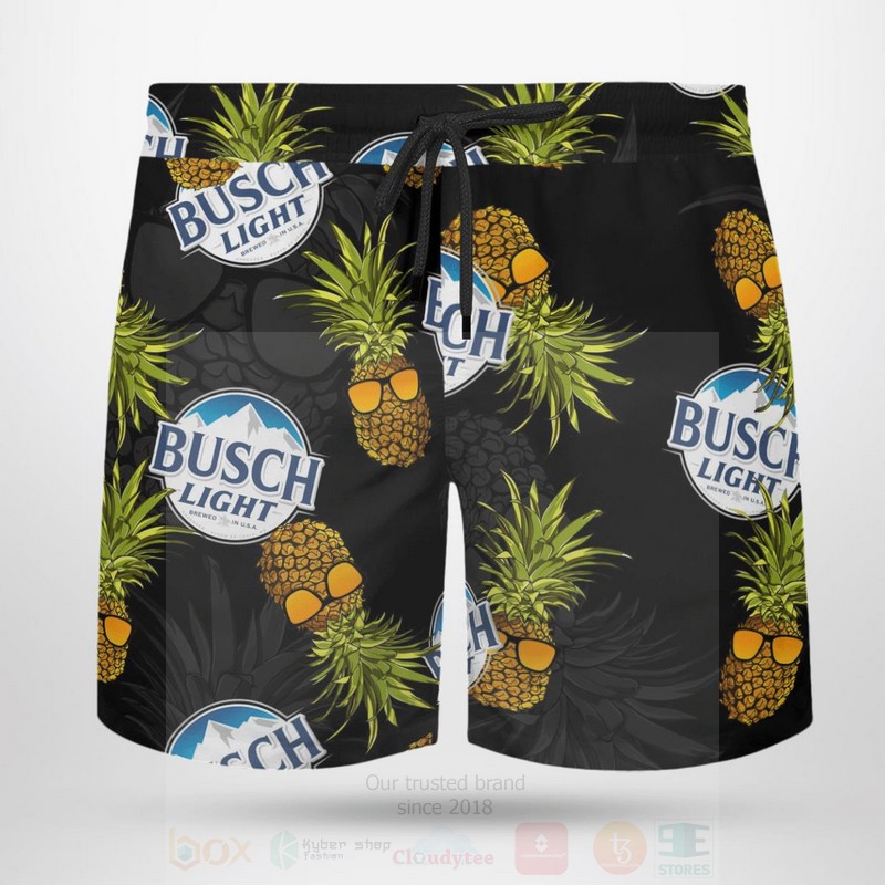 BEST Busch Light Black Pineapple All Over Print Beach Short 6 Busch Light Black Pineapple Beach Short 1 2 3 4 5