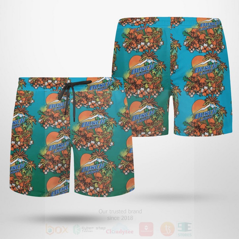 Busch Light Blue Flower Beach Short