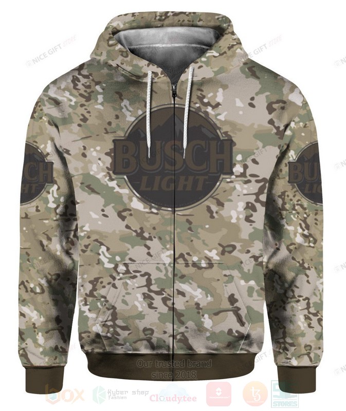 Busch Light Camouflage 3D Zip Hoodie 1