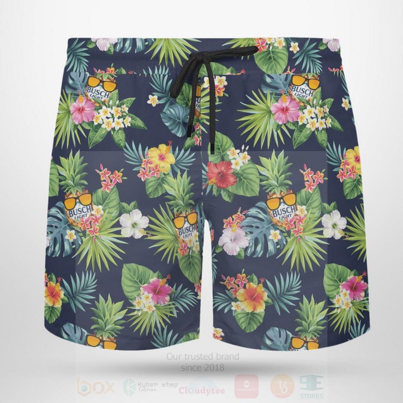Busch Light Hibiscus Flower Navy Beach Short 1 2 3 4 5