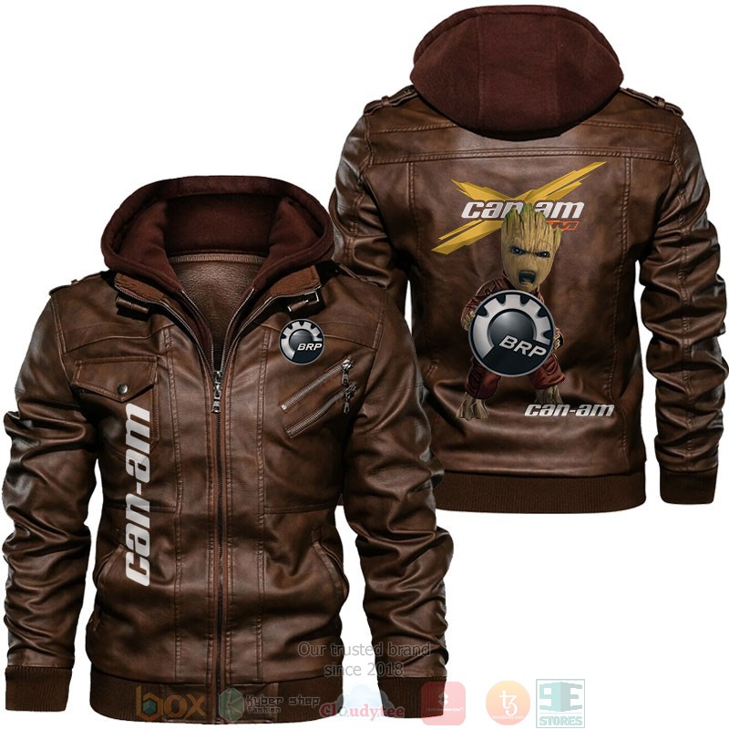 NEW Can-Am BRP Groot Leather Jacket 2 Can Am BRP Groot Leather Jacket 1