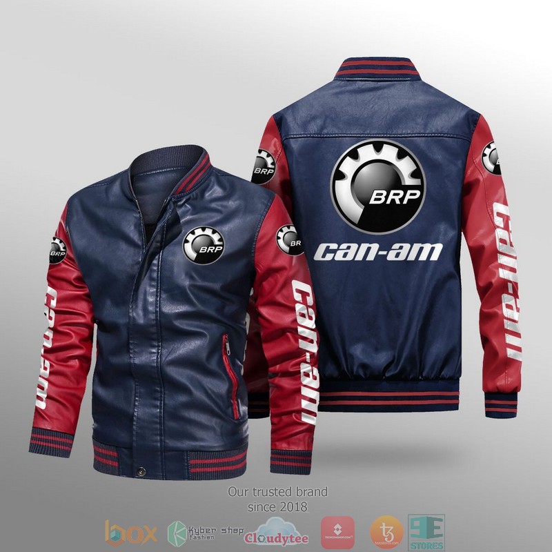 Can Am Motorcycles Car Brand Leather Bomber Jacket 1