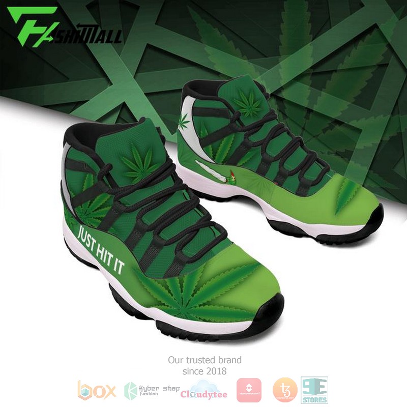 NEW Cannabis Nike Just Hit it Air Jordan 11 Sneakers 3 Cannabis Nike Just Hit it Air Jordan 11 shoes 1 2