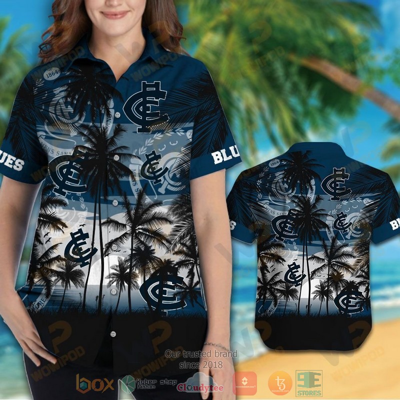 HOT Carlton Blues Hawaiian Shirt and shorts 3 Carlton Blues Hawaiian Shirt and shorts 1 2