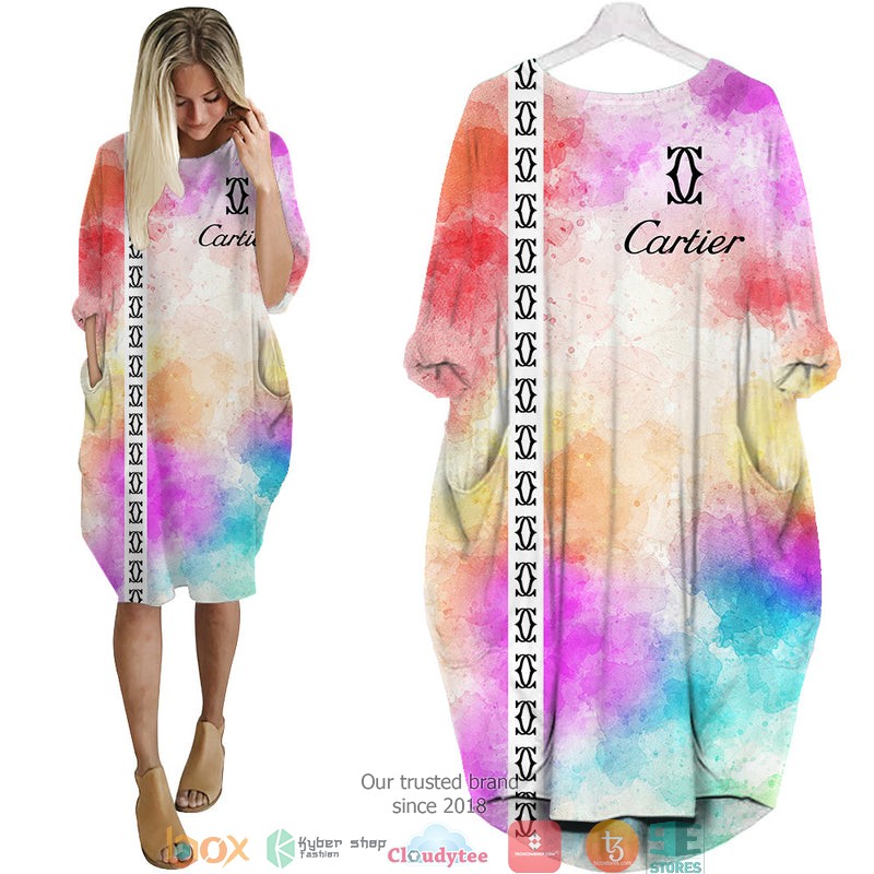 Cartier variegated color Batwing Pocket Dress
