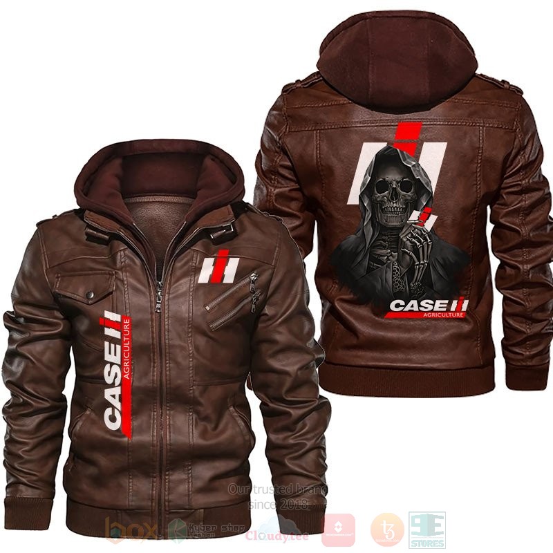 Case Agriculture Skull Leather Jacket 1