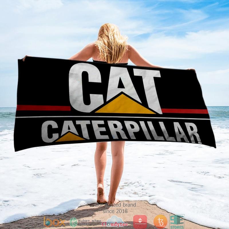 Caterpillar Inc Black Beach Towel