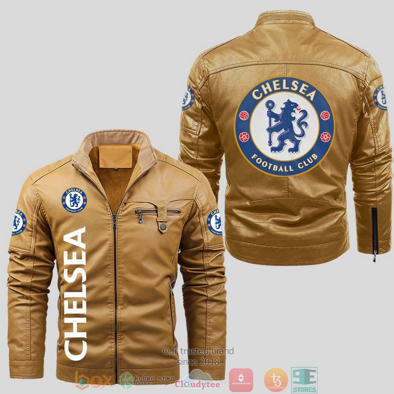 Chelsea Football Club Fleece Leather Jacket