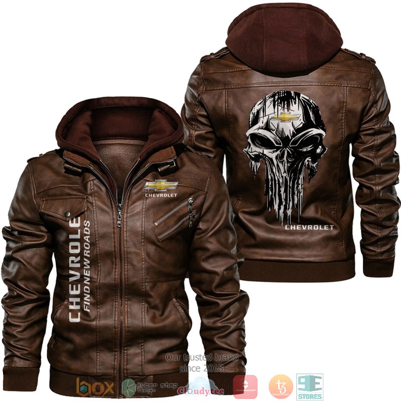 Chevrolet Punisher Skull Leather Jacket 2 Chevrolet Punisher Skull Leather Jacket 1