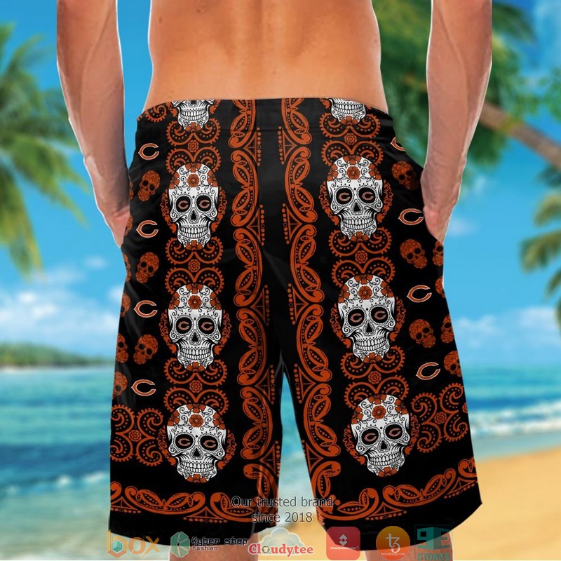 Chicago Bears Small sugar Skull Hawaiian shirt short 1 2 3 4 5