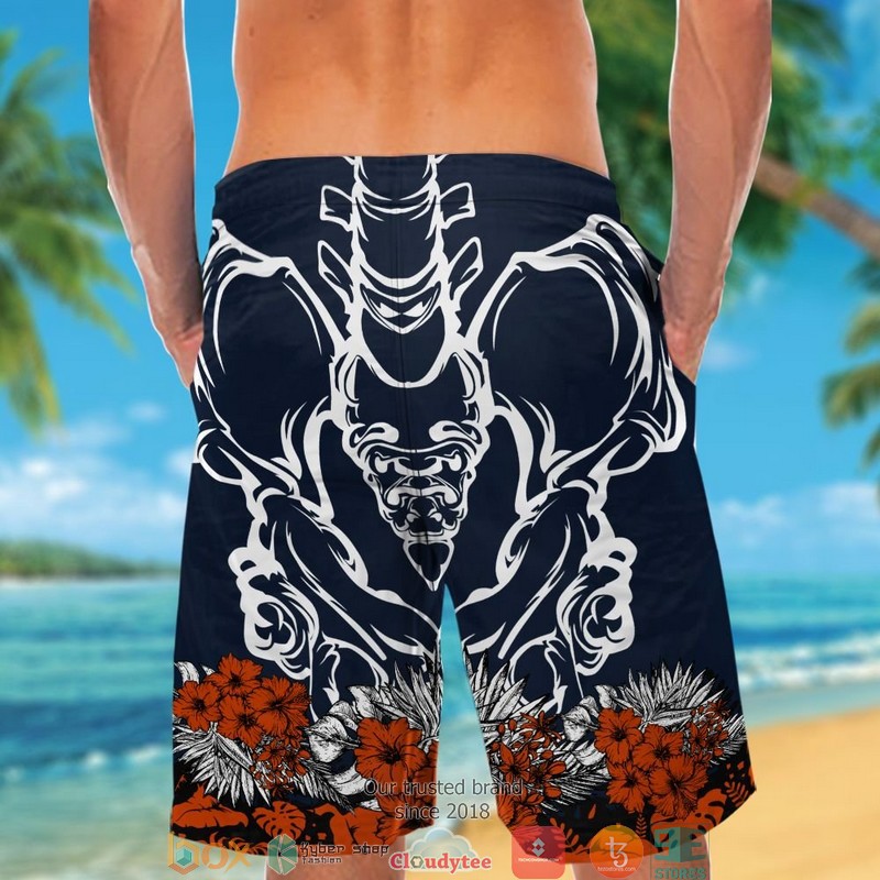 Chicago Bears backbone Hibiscus Hawaiian Shirt short 1 2 3 4 5
