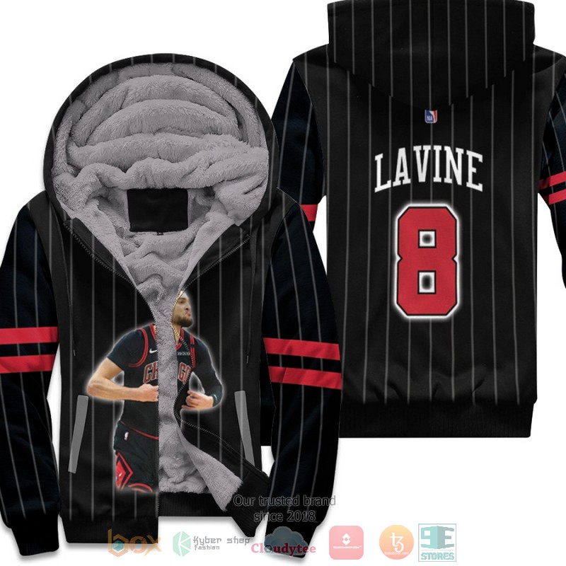 Chicago Bulls Zach LaVine 8 Black fleece hoodie
