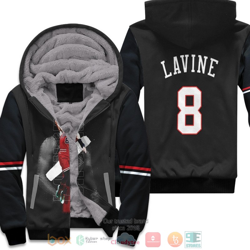 BEST Chicago Bulls Zach LaVine 8 NBA Black 2019 3D fleece hoodie 2 Chicago Bulls Zach LaVine 8 NBA Black 2019 fleece hoodie