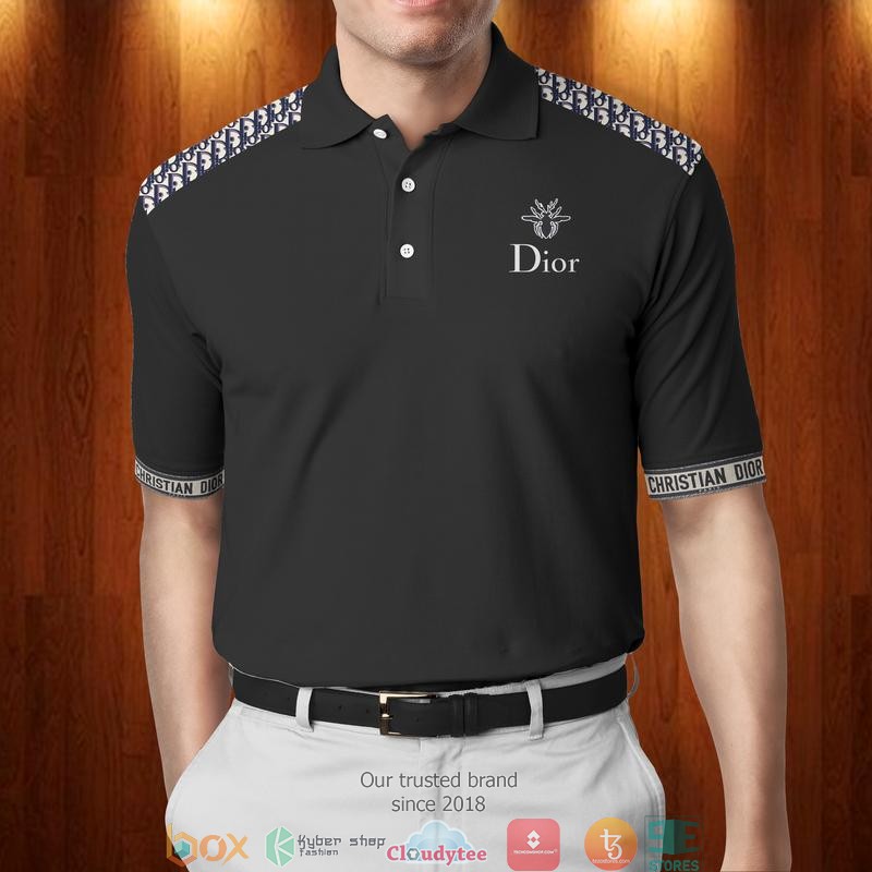 Christian Dior Bee Black Simple Polo Shirt