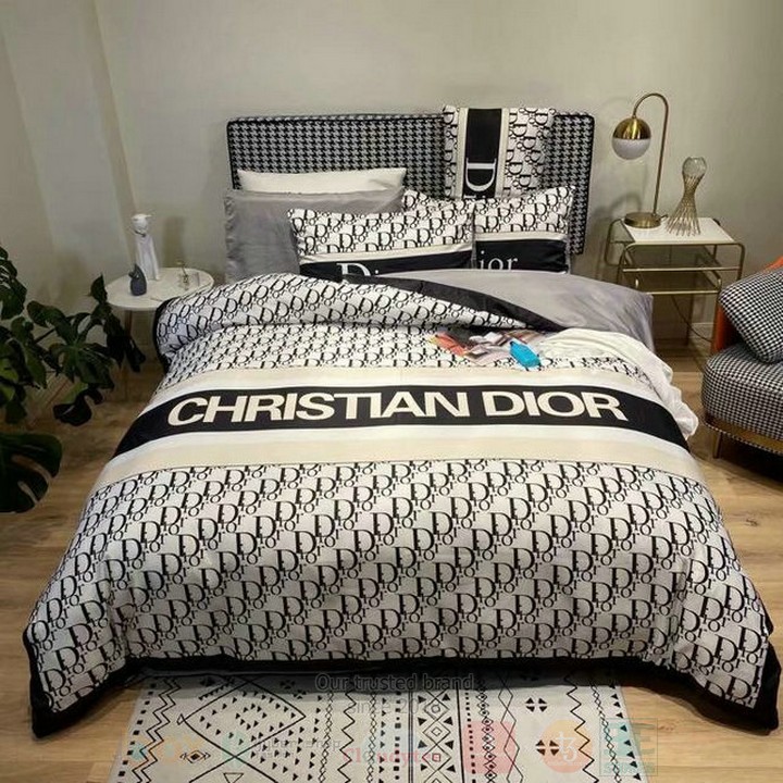 Christian Dior White Black Inspired Bedding Set