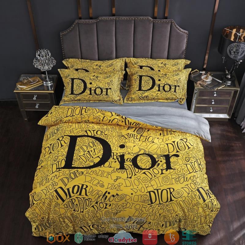 Christian Dior Yellow Duvet cover bedding set