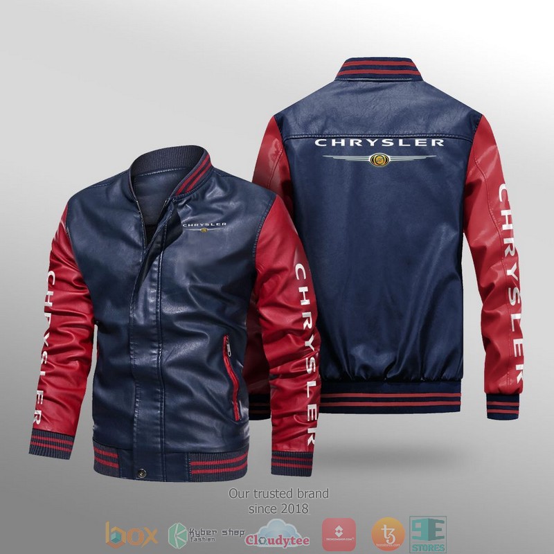 Chrysler Car Brand Leather Bomber Jacket 1