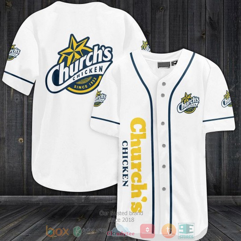 Churchs Chicken white baseball jersey