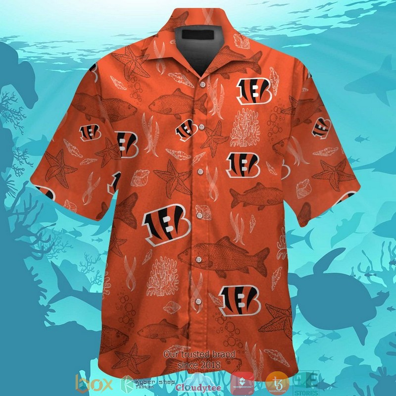 Cincinnati Bengals Fish Ocean Hawaiian Shirt short