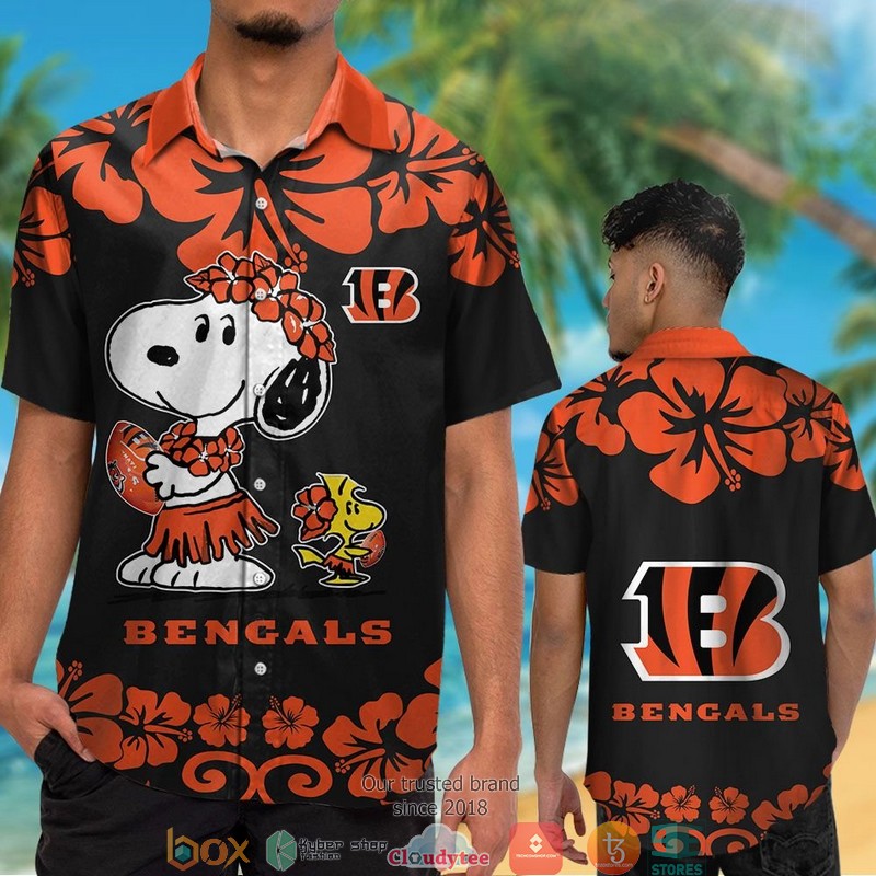 Cincinnati Bengals Snoopy Dance Hawaiian Shirt, short 2 Cincinnati Bengals Snoopy Dance Hawaiian Shirt short 1