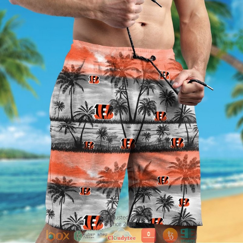 Cincinnati Bengals coconut island grey orange Hawaiian shirt, short 5 Cincinnati Bengals coconut island grey orange Hawaiian shirt short 1 2 3 4