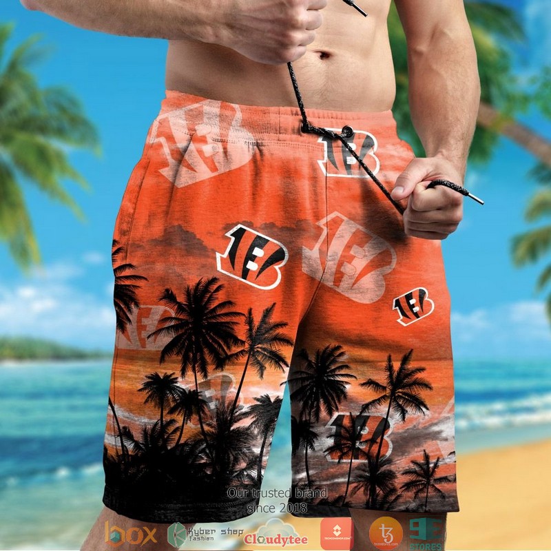Cincinnati Bengals coconut island orange Hawaiian shirt short 1 2 3 4