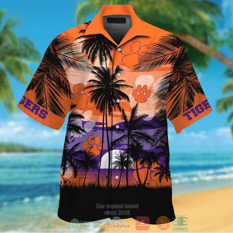 Clemson Tigers Tropical Hawaiian Shirt and shorts