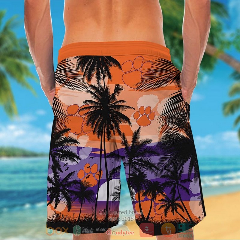 Clemson Tigers Tropical Hawaiian Shirt and shorts 1 2 3 4 5