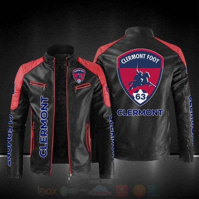 BEST Clermont Foot Auvergne 63 PU Leather Jacket 3 Clermont Foot Auvergne 63 Leather Jacket 1 2