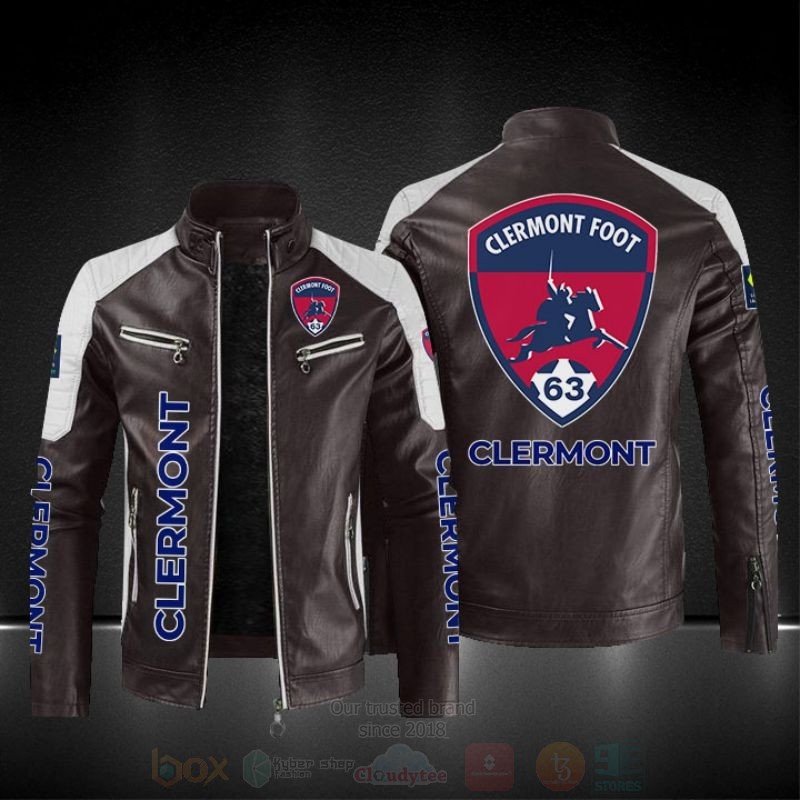 BEST Clermont Foot Auvergne 63 PU Leather Jacket 4 Clermont Foot Auvergne 63 Leather Jacket 1 2 3