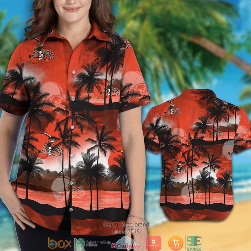 Cleveland Browns Coconut island Ocean Hawaiian Shirt, short 3 Cleveland Browns Coconut island Ocean Hawaiian Shirt short 1 2