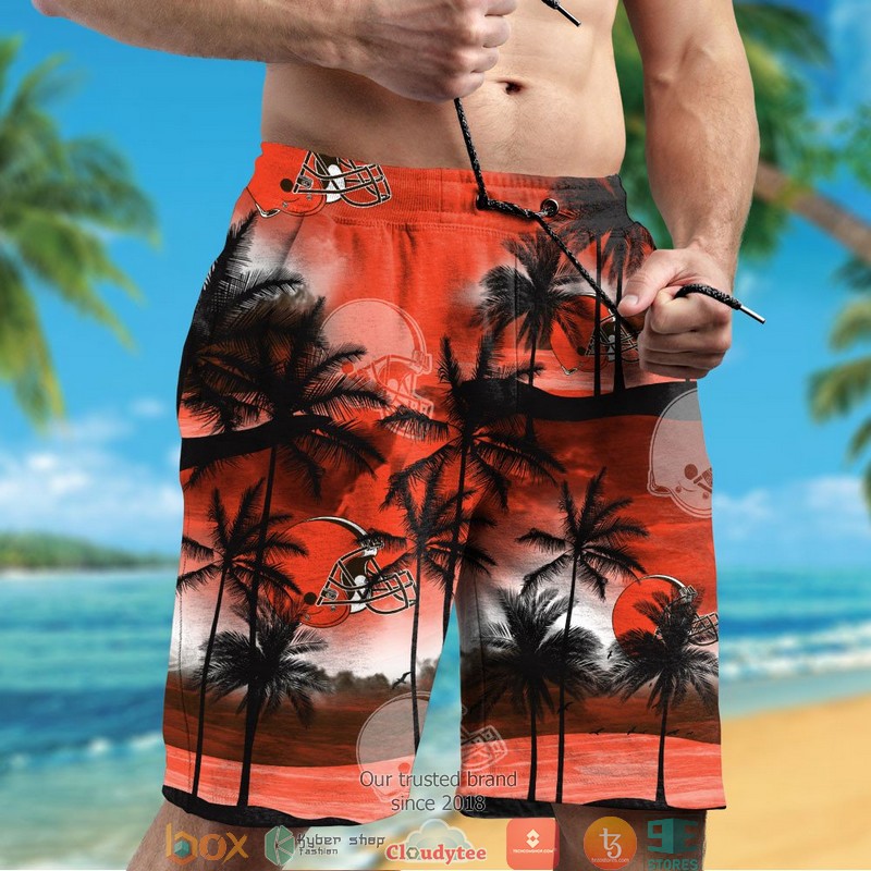 Cleveland Browns Coconut island Ocean Hawaiian Shirt, short 5 Cleveland Browns Coconut island Ocean Hawaiian Shirt short 1 2 3 4
