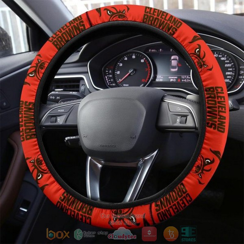 Cleveland Browns steering wheel cover 1 2 3 4 5 6 7 8
