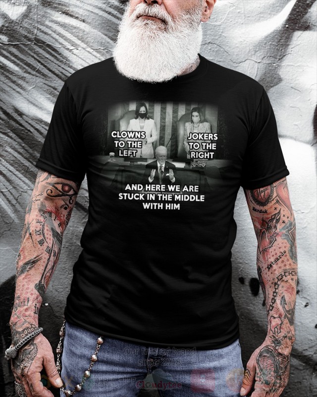BEST Clowns To The Left Jokers To The Right and Here We Are Stuck In The Middle With Him Unisex Hoodie, 2D Shirt 3 Clowns To The Left Jokers To The Right and Here We Are Stuck In The Middle With Him 2D Hoodie Shirt 1 2