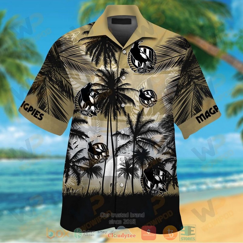 Collingwood Magpies Hawaiian Shirt and shorts