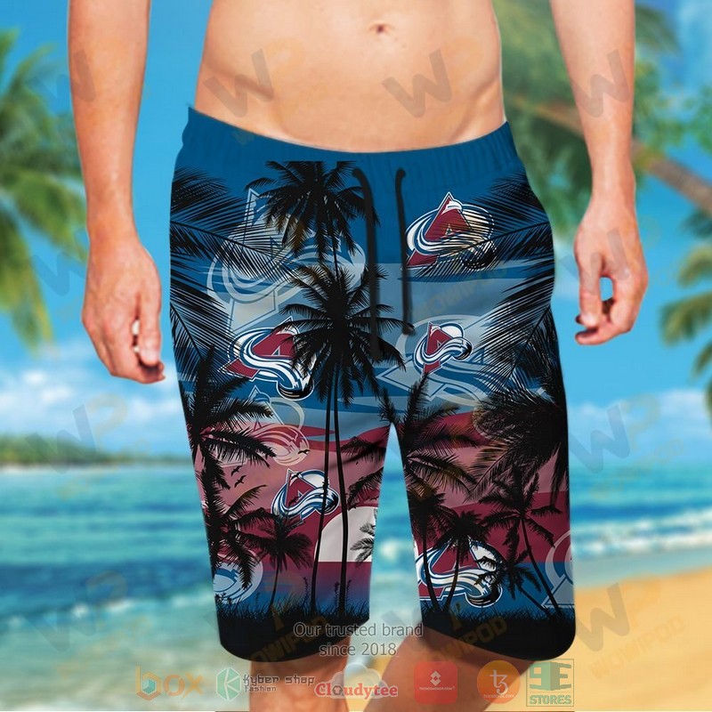Colorado Avalanche Hawaiian Shirt and shorts 1 2 3 4