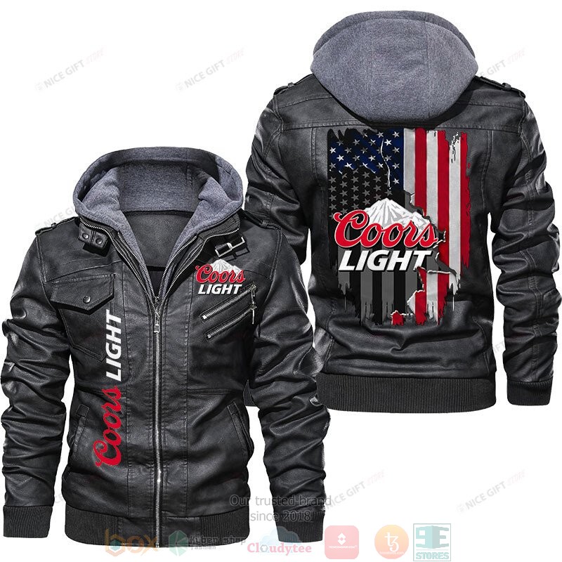 Coors Light American flag Leather Jacket