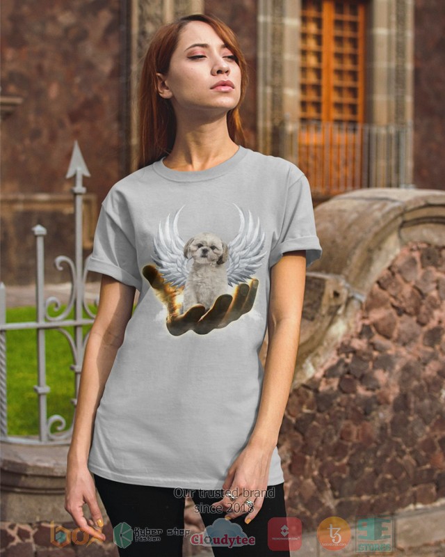 HOT Cream Shih Tzu Golden Hand Heaven Wings 2D shirt, hoodie 3 Cream Shih Tzu Golden Hand Heaven Wings 2D shirt hoodie 1 2
