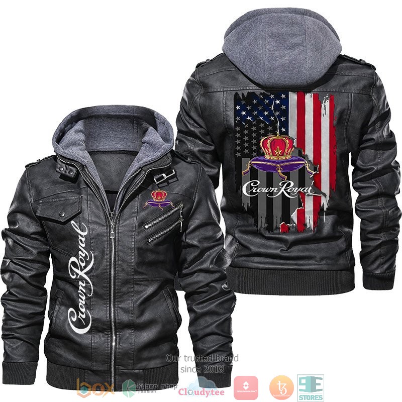 Crown Royal US Flag Leather Jacket