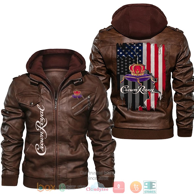 Crown Royal US Flag Leather Jacket 2 Crown Royal US Flag Leather Jacket 1