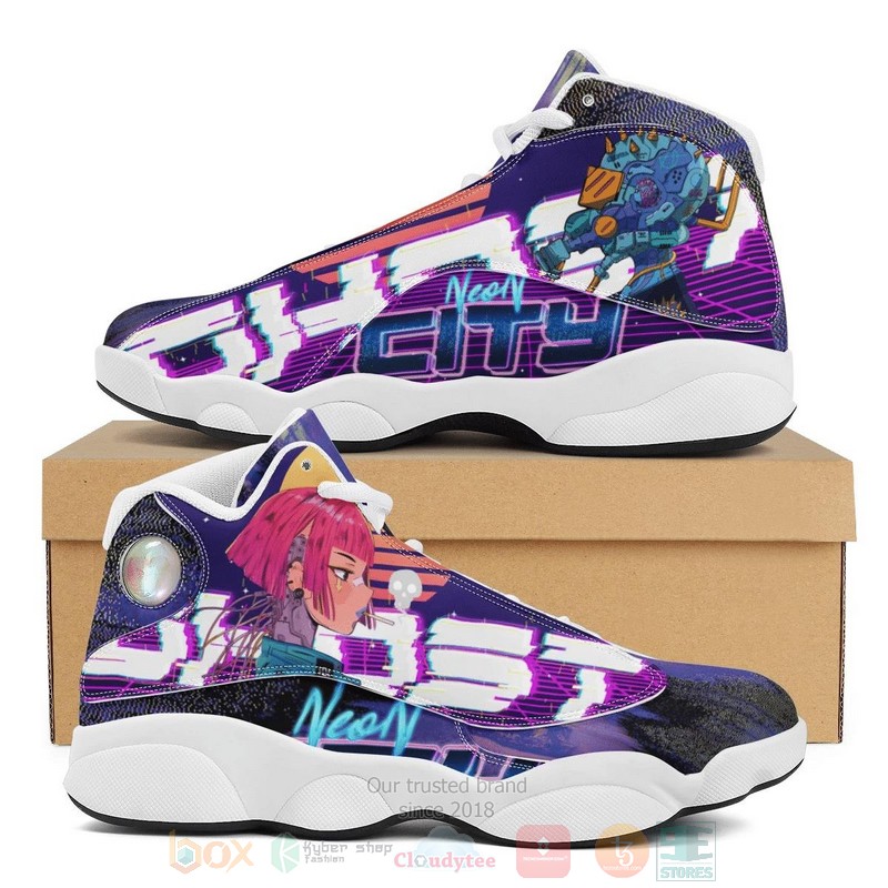 Cyberpunk Game Neon City Air Jordan 13 shoes