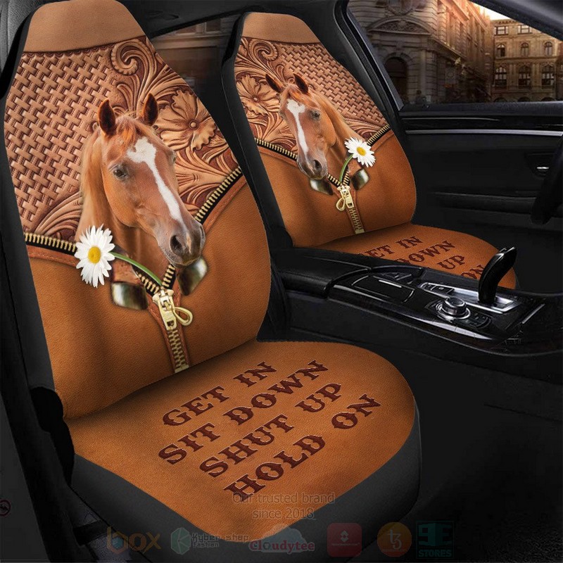 BEST Daisy Horse Get In Sit Down Shut Up Hold On 3D Car Seat Covers 9 Daisy Horse Get In Sit Down Shut Up Hold On Car Seat Covers
