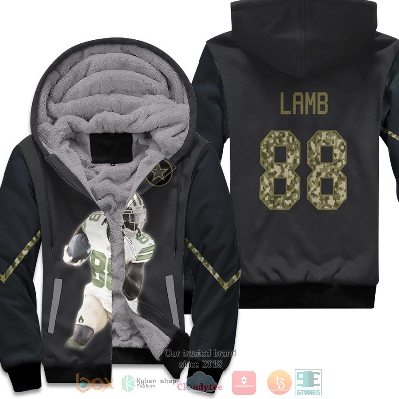 BEST Dallas Cowboys CeeDee Lamb 88 NFL 2020 Black 3D fleece hoodie 1 Dallas Cowboys CeeDee Lamb 88 NFL 2020 Black fleece hoodie