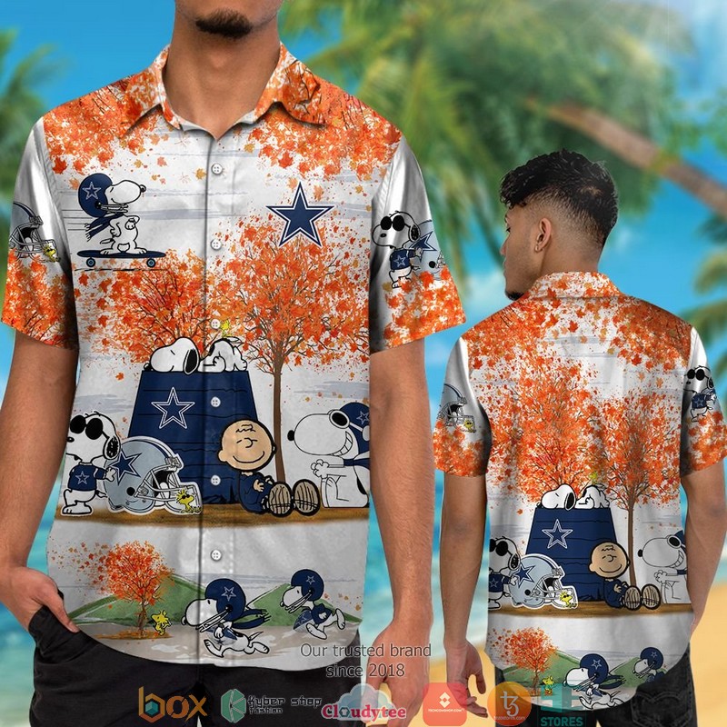Dallas Cowboys Snoopy and Charlie Brown Autumn Hawaiian Shirt short 1