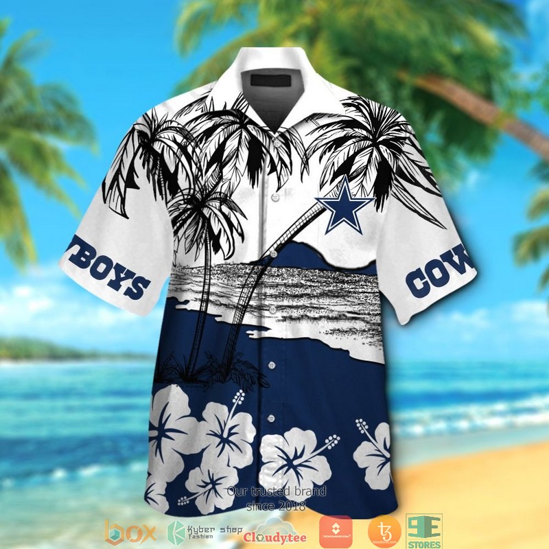 Dallas Cowboys coconut island hibiscus Hawaiian Shirt short